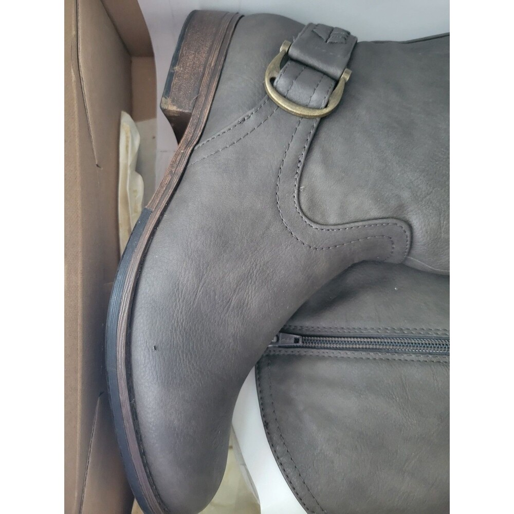 G.H. Bass & Co. Adrina Knee High Leather Riding Boots Gray Brown Wide Calf W 9M - Picture 8 of 16